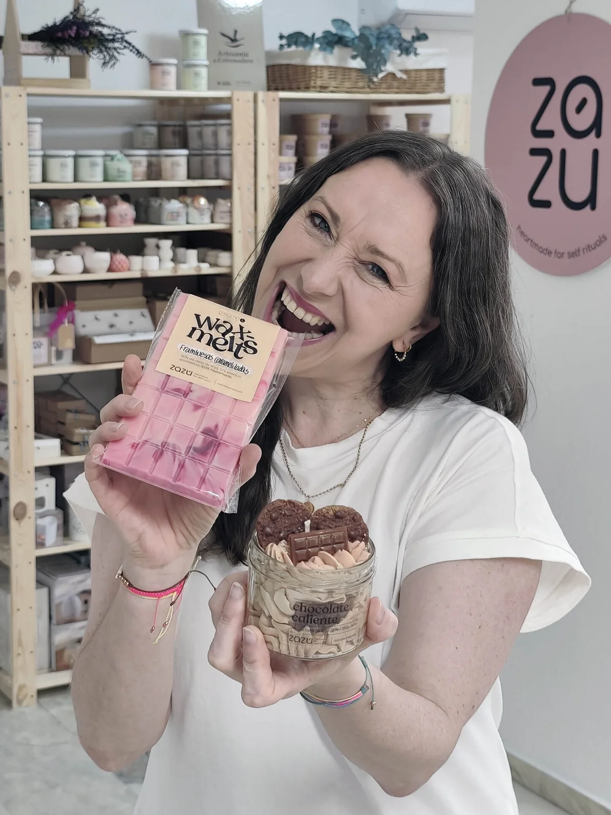 Arancha en su tienda de Badajoz